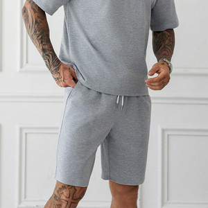 Summer Streetwear Casual Short Sleeve T-Shirt Shorts 2 Piece Jogger <b>Sets</b> High Quality Breathable <b>Knitted</b> Fabric for Summer - Product Image 6