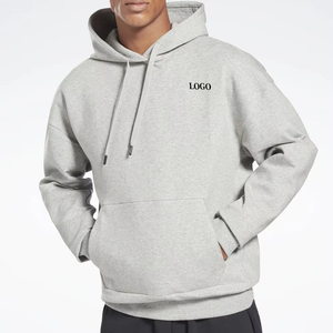 Light <b>Grey</b> Oversized Hoodie For <b>Men</b> Premium Heavyweight Cotton Sweatshirt Soft Warm Casual Streetwear Pullover Winter Fashion - Product Image 4