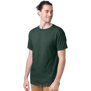 T-shirt rouge à col rond et manches courtes pour homme, 100 % coton jersey, coupe décontractée, longueur standard, couleur unie, design épuré - Product Image 2