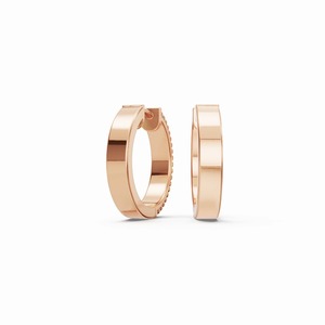 Pendientes de aro en oro rosa con diamantes redondos de talla brillante para uso diario de mujer - Product Image 3
