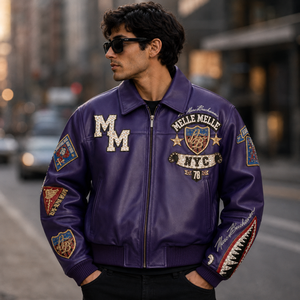 High-Quality Genuine <b>Leather</b> <b>Jacket</b> – Men's Luxury Outerwear with Vintage Biker Style and Premium Lasting Performance Authentic - Product Image 1