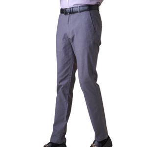 Slate Blue Chino Pants Men Modern Fit Cotton Trousers All Season Casual Male Apparel Custom Design Dress Pants - Product Image 3