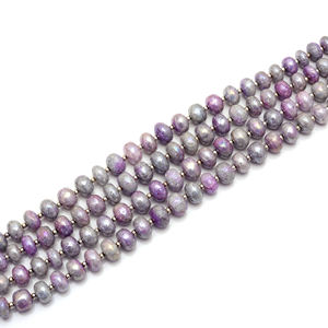 8X8mm ควอตซ์รูปทรงกลมเรียบ grapolite ลูกปัดพลอยธรรมชาติสีม่วงขนาด8นิ้วเครื่องประดับอเนกประสงค์ - Product Image 2