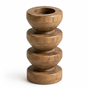 Textured Wood Candle Display <b>Piece</b> for Warm Home Ambiance Console Tables <b>Mantels</b> Bedrooms and Event Decor - Product Image 5