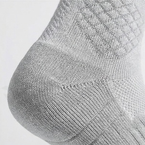 Crew <b>Socks</b> Solid Gray Knitted Breathable Polyester Spandex Running Athletic <b>Socks</b> for Adults Summer Use - Product Image 5
