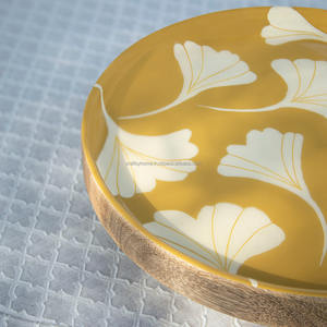 2023 Craftsy Home Diseño personalizado Estilo caliente Soporte para servir pasteles de madera de acacia con parte superior esmaltada y base de madera - Product Image 4