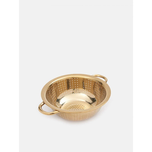 Elegant Gold Metal Pasta <b>Strainer</b> <b>Colander</b> Bowl For Fruits Vegetables Premium Stainless Steel Kitchen Tool With Handles Pasta - Product Image 1