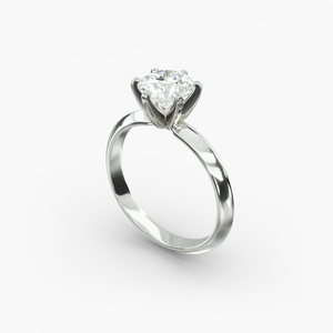 Elegant Round Brilliant Cut Moissanite <b>Solitaire</b> <b>Ring</b> 925 Sterling <b>Silver</b> Fine Jewelry Classic Wedding Anniversary Gift - Product Image 4