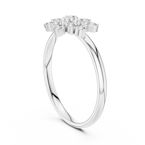 Anillo solitario de oro amarillo macizo de 14k para mujer, con diamante de corte redondo minimalista en forma de flor, para compromiso, aniversario, regalo de boda - Product Image 5