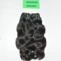 Mèches de cheveux indiens bruts Temple, 100% non traités, cuticules alignées, Remy, ondulations profondes lâches, cheveux humains, double trame machine
