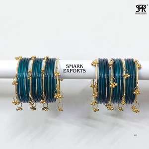 Ensemble de bracelets en gelée de Cachemire Morpankhi Ghungru pour les deux mains, Chudi indien traditionnel, mode féminine, plaqué or, 32 pièces - Product Image 6