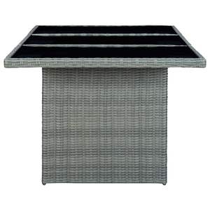 Light Grey Outdoor Garden <b>Table</b> Rattan <b>Plastic</b> Frame Contemporary Design <b>Patio</b> Furniture - Product Image 4