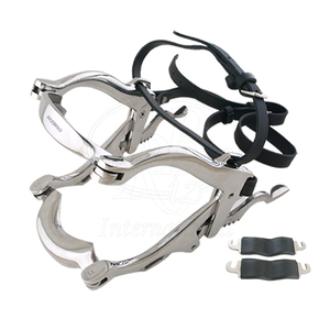เครื่องมือตรวจช่องปากม้า McPherson Equine Dental Mouth Speculum ทำจากสแตนเลส พร้อมสายหนังและแผ่นรองเหงือก สำหรับสัตวแพทย์ม้า - Product Image 4