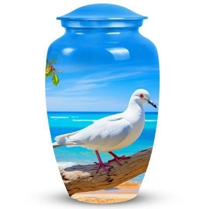 Heavenly Crafts Designs - Urna Funeraria Personalizada de Estilo Americano para Cenizas Humanas Adultas, 200 Pulgadas Cúbicas, Urna Conmemorativa de Aluminio Resistente - Product Image 1