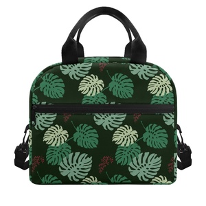 Bolsa de Almuerzo para Mujer con Estampado de Hoja de Monstera Hawaiana, Impresión Bajo Demanda, Dropship, Bolsa Versátil para Comida, Amplia y Duradera, Bolsa de Picnic para Niños - Product Image 1