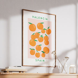 Tableau mural en toile pour cuisine, affiche illustrée avec motif de fruits oranges, décoration murale scandinave pour salle à manger - Product Image 3