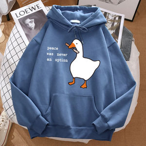 Peace Was Never An Option Printed Hoosie Men Street Oversize Autumn Hooded Hipster Soft Hoodies Hip Hop Warm Sportswears - Product Image 5