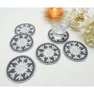 Handmade Artisan Craft Decorative Bead <b>Drink</b> <b>Coasters</b> with Non-Slip Base for Housewarming Gifts and Promotions - Product Image 4