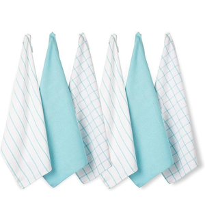 Ensemble de torchons de cuisine 100% coton tissé carré, séchage rapide, absorbant, couleur unie, lavable en machine - Product Image 1