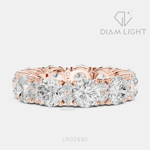 Bague de fiançailles en or blanc 14 carats avec diamant de laboratoire de 4,75 carats, coupe ronde, bague de mariée, certifiée IGI, bijoux fins, cadeau - Product Image 3