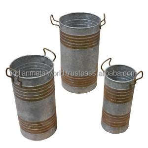 Cubo de hierro jardineras galvanizadas decoración del hogar y el jardín jardineras de hierro Vintage para accesorios de hotel y jardín - Product Image 4