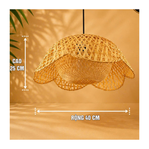 Lampe suspendue artisanale en rotin naturel, luminaire suspendu tissé, éclairage de plafond rustique décoratif pour usage domestique et commercial - Product Image 3