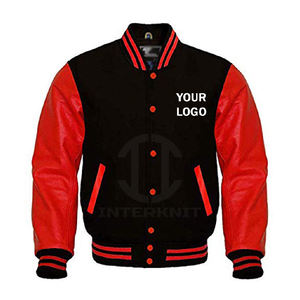 Veste varsity réversible à capuche pour homme avec design léopard/à pois, tissu en laine et manches en cuir véritable - Style streetwear - Product Image 5