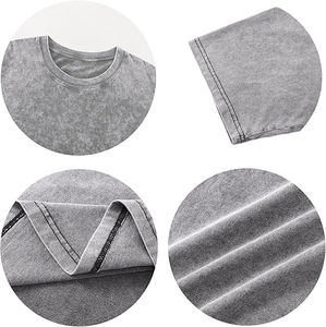 Camiseta de Hombre con Diseño Nuevo, Lavado Ácido, de la Mejor Calidad, Color Sólido, Talla Grande, Lisa - Product Image 2