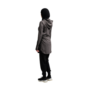 Vêtements de sport modestes pour femmes, ensemble 2 pièces, tunique à capuche et leggings, vêtements de sport islamiques, vêtements de sport pour la salle de sport, UPF50+, séchage rapide, écologiques, toutes saisons - Product Image 4