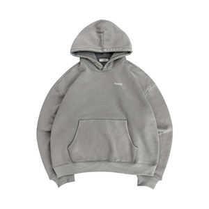 Sudadera con capucha personalizada al por mayor para hombre, 280 g/m², algodón polar, teñida, para marcas de ropa urbana estadounidenses, proveedor mayorista - Product Image 2