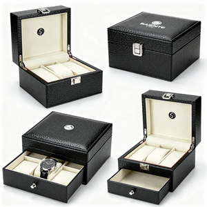 กล่องนาฬิกาสุดหรูพร้อมสายกระเป๋าถือแบบกำหนดเอง บุฟองน้ำเคลือบด้าน กล่องของขวัญ บรรจุภัณฑ์กระดาษเคลือบ ปั๊ม UV - Product Image 4