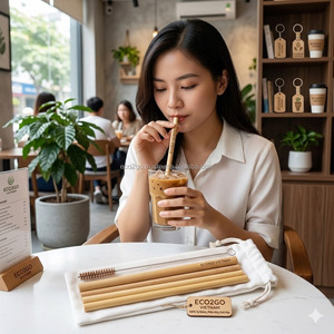 ECO2GO VIETNAM Pailles en bambou réutilisables, écologiques, style minimaliste pour les fêtes - Product Image 4
