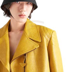 Chaqueta de Cuero Básica para Mujer con Cierre de Cremallera para Invierno, Cuello Alto, Transpirable - Product Image 5