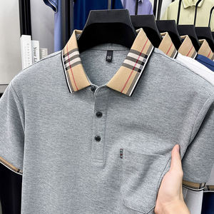 เสื้อยืดโปโลผู้ชาย แบรนด์ Business Pocket รุ่น Summer Breathable Classic Golf Work Top XxPolo คอปกแบบลายสก็อต แขนสั้น ผ้าฝ้ายปิเก้ สวมใส่สบายๆ - Product Image 4