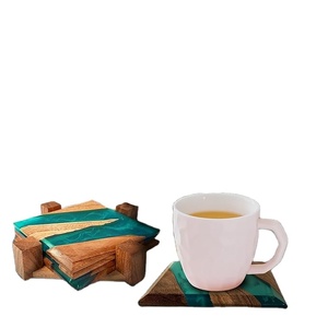 <b>Promotional</b> Tabletop Wood Placemats <b>Coaster</b> Epoxy Resin Decorative <b>Coaster</b> for Drinks - Product Image 1