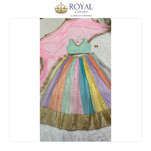 Elegant Design <b>Top</b> Quality Best Collection of Wedding Wear Indian Clothing Georgette Lehenga Choli for Women at Low Price - Product Image 3