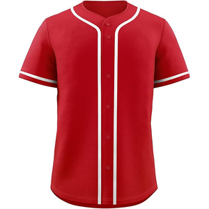 Maillot de baseball en maille nid d'abeille unisexe, texture hexagonale, personnalisable, respirant, à boutons sur le devant, manches courtes - Product Image 1