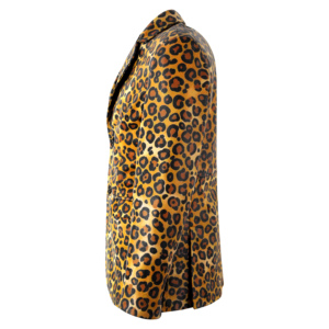 Custom Men's Genuine Sheep Napa <b>Leather</b> Leopard Print <b>Blazer</b> Premium Fashion Coat Private Label Wholesale Manufacturer Summer - Product Image 2
