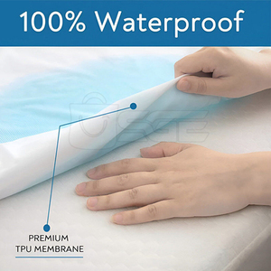 Comfortable Terry Mattress Protector Bed Mat Knitted <b>Waterproof</b> Protection Smooth Terry Surface Easy Care Fabric Reusable - Product Image 3