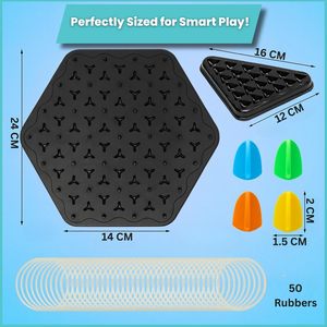Jeu de puzzle géométrique TOY Imagine, pièces en plastique colorées, plateau hexagonal avec chevilles triangulaires et tiges métalliques - Product Image 2