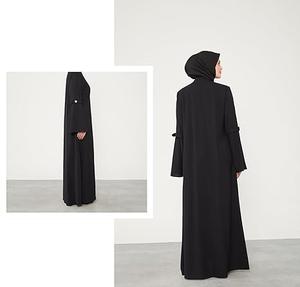Nouvelle arrivée, robe longue de style arabe de Dubaï, kaftan noir, abaya pour femmes, manches longues, robe traditionnelle décontractée pour l'extérieur, robe musulmane - Product Image 2