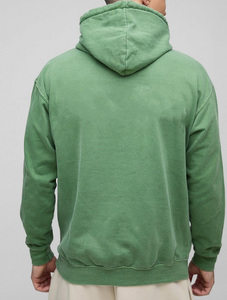 Sweat-shirt à capuche vert pour homme en coton French Terry, coupe décontractée, logo flamme sur le devant, poche, manches longues, pull-over, vêtement d'automne - Product Image 2