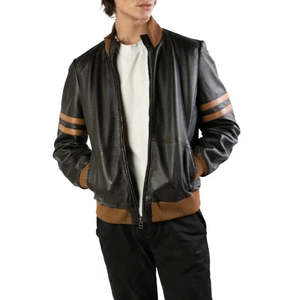 Chaqueta de Invierno Leathertex Bomber Ltx para Hombre, de Piel de Oveja, Impermeable, Cortavientos, de Secado Rápido, con Estampado Animal, Manga Corta - Product Image 1