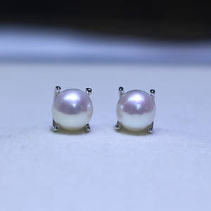 S925 Silver Classic Princess <b>Pearl</b> <b>Earrings</b> Luxury High Fat Mantou Fresh Water <b>Pearl</b> White Transparent Pink with Strong Light - Product Image 2