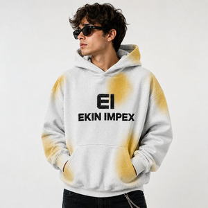 เสื้อฮู้ดดี้โอเวอร์ไซส์ผู้ชาย Ekin Impex ผ้าฝ้ายเฟรนช์เทอร์รี่ สไตล์ลำลอง สตรีทแวร์ พิมพ์ลายโลโก้ มีกระเป๋าหน้า ทรงพอดีตัวสำหรับฤดูใบไม้ร่วง - Product Image 3