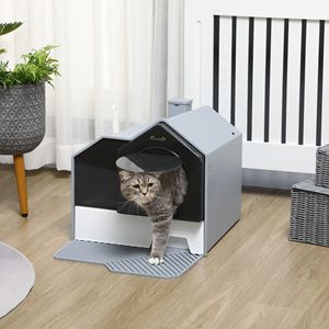 Lettiera per Gatti XXL Grigia con Coperchio, in PC e PP, Facile da Pulire, Tipo Cassetto con Paletta per Viaggi - Product Image 2