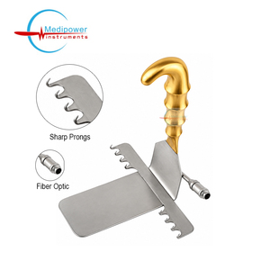Retractor Quirúrgico de Fibra Óptica Saldanha con Mango Dorado para Abdominoplastia y Contorno Corporal - Retractores de Cirugía Plástica - Product Image 2