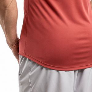 Nouveau style T-shirt de sport pour homme, décontracté, uni, en coton mélangé et polyester recyclé, à manches courtes, coupe classique, séchage rapide, haute performance - Product Image 4