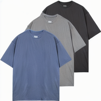 T-shirt d'été personnalisé pour homme 100% coton uni coupe oversize délavé à l'acide imprimé numériquement sur le devant tricoté respirant manches courtes 320g