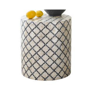 Luxury Handmade Shell Inlay <b>Stool</b> for Hotel and Restaurant Decor - Product Image 4